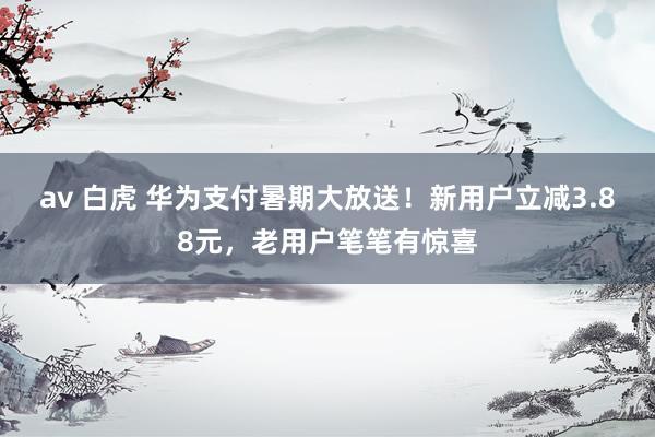 av 白虎 华为支付暑期大放送!新用户立减3.88元,老用户笔笔有惊喜
