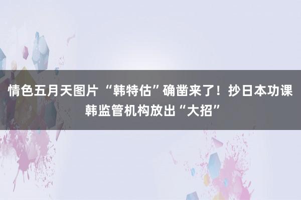 情色五月天图片 “韩特估”确凿来了!抄日本功课 韩监管机构放出“大招”