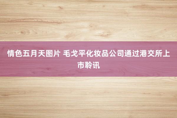 情色五月天图片 毛戈平化妆品公司通过港交所上市聆讯