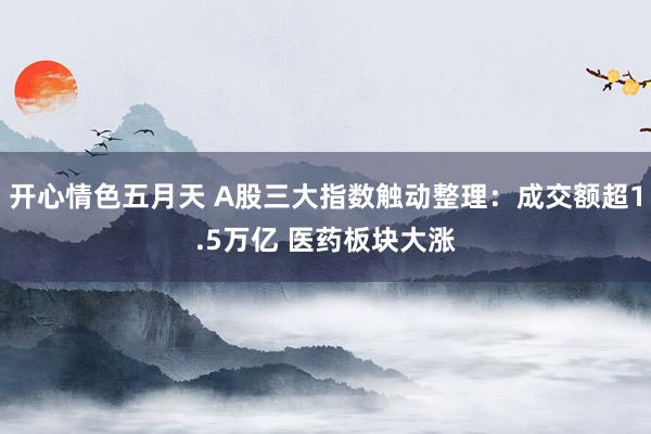 开心情色五月天 A股三大指数触动整理:成交额超1.5万亿 医药板块大涨