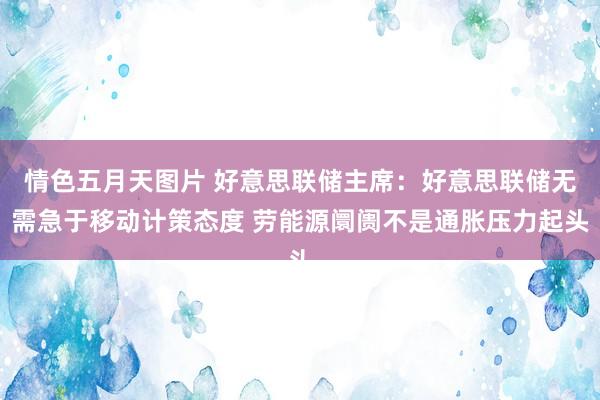 情色五月天图片 好意思联储主席:好意思联储无需急于移动计策态度 劳能源阛阓不是通胀压力起头
