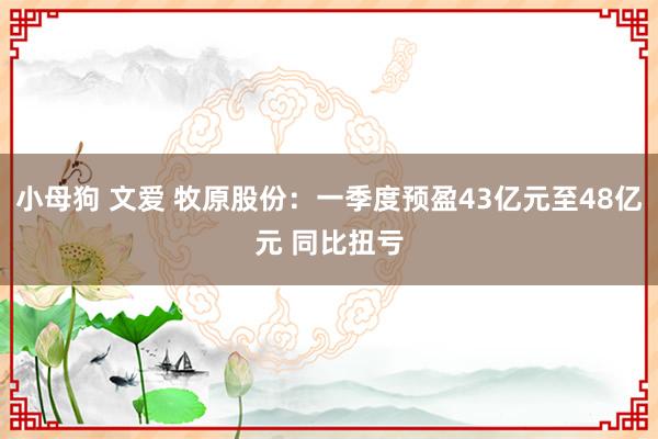 小母狗 文爱 牧原股份：一季度预盈43亿元至48亿元 同比扭亏