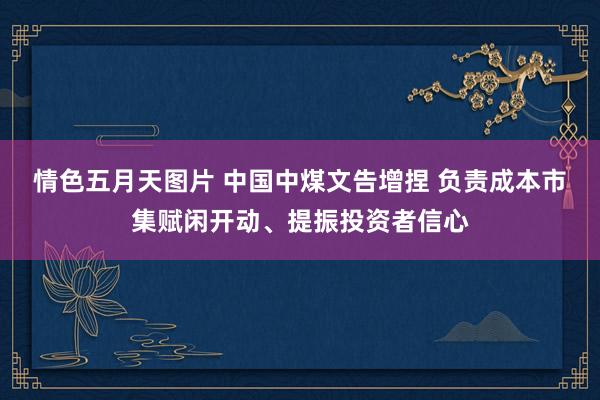 情色五月天图片 中国中煤文告增捏 负责成本市集赋闲开动、提振投资者信心